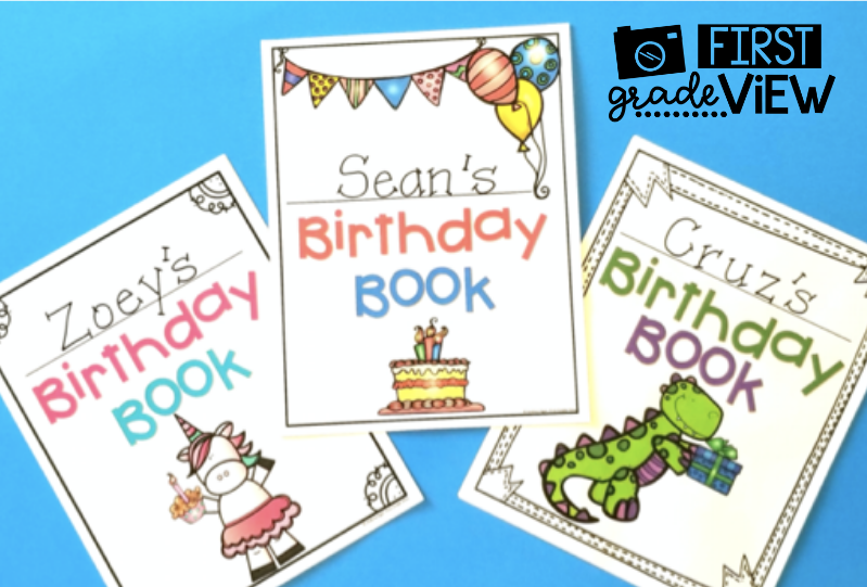 example of birthday keepsake books that can be created in the classroom