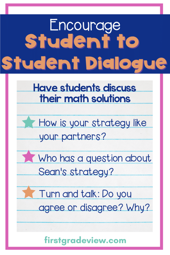 math talks- teacher prompt to foster student dialogue