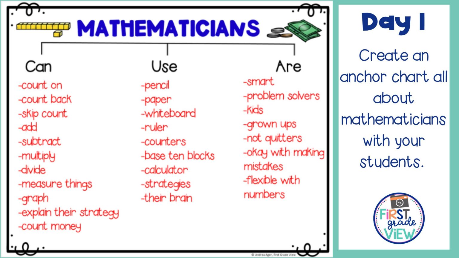 First 10 Days of Math in First Grade