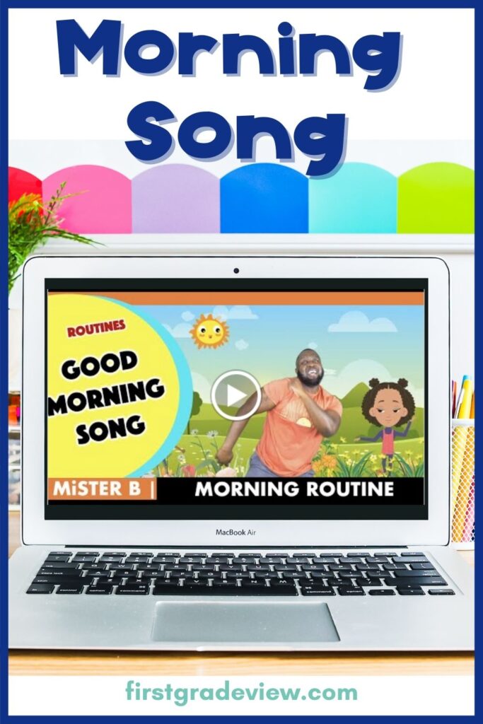 Image of a classroom morning meeting song from YouTube. 