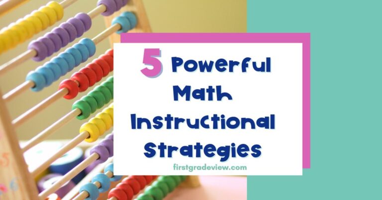 Image of an abacus with the blog title: 5 Powerful Math Instructional Strategies