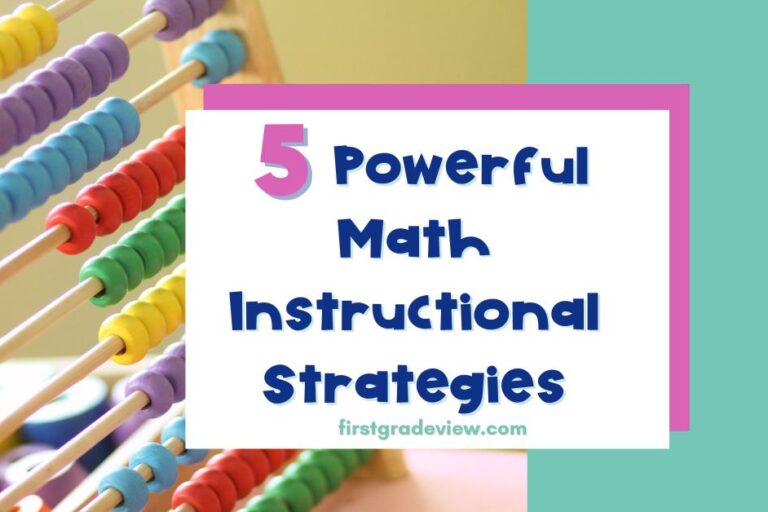 Image of an abacus with the blog title: 5 Powerful Math Instructional Strategies