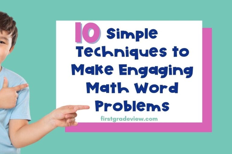Image of a student pointing to the blog title: 10 Simple Techniques to Make Engaging Math word Problems