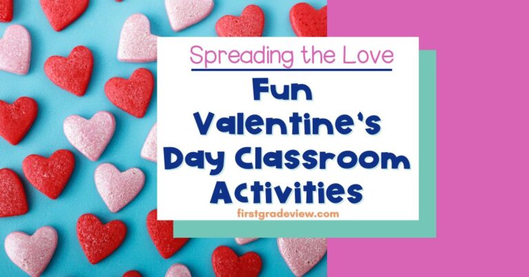 Image of hearts and blog title: Spreading the Love; Fun Valentine's Day Classroom Activities