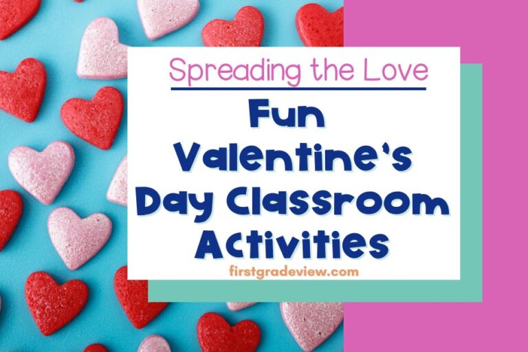 Image of hearts and blog title: Spreading the Love; Fun Valentine's Day Classroom Activities