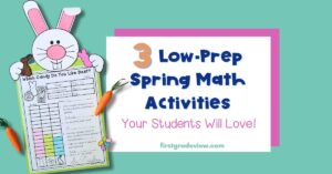 Image of a favorite easter candy graph and blog title: 3 Low-Prep Spring Math Activities.