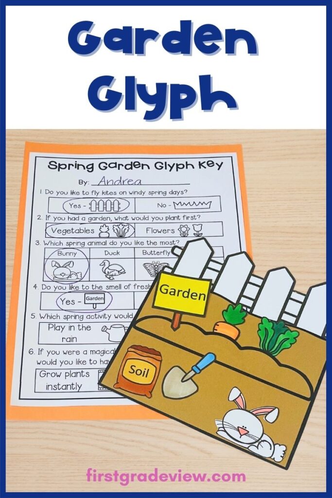 Image of a spring garden glyph activity. 