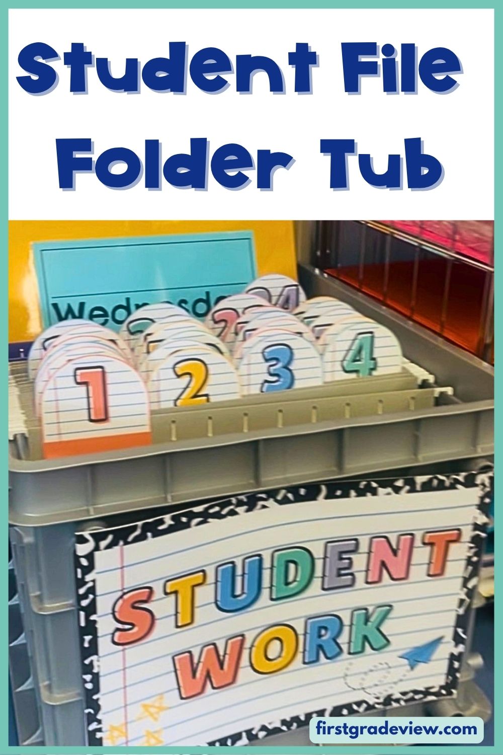 Setting Up a Student File Folder Tub