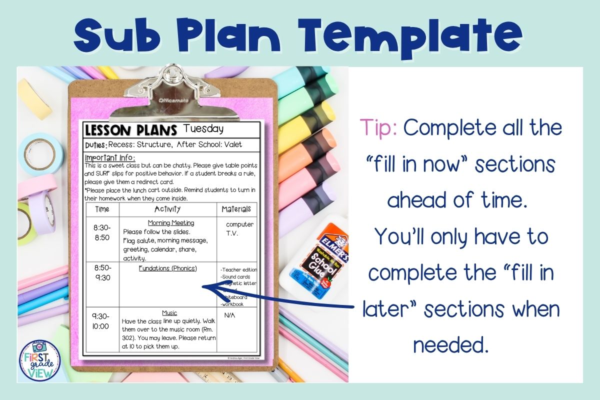 Used Sub Plan Example Sub Plan Template: Why You Should Make It Before You'll Need It