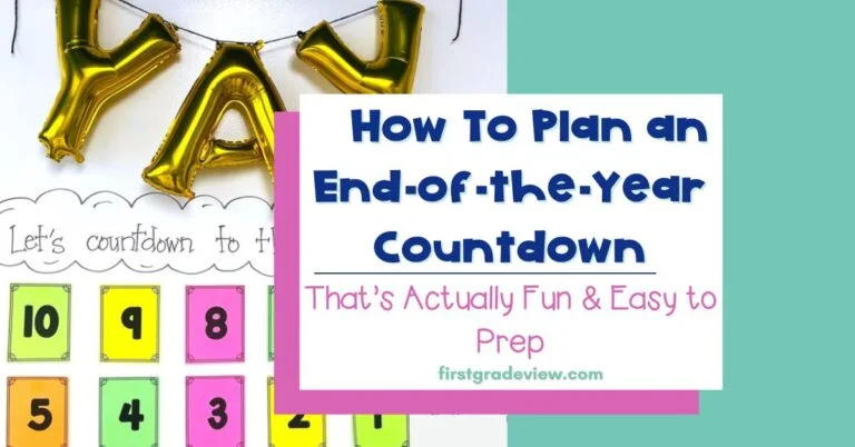 Image of an end-of-the-year countdown with the blog title: How To Plan an End-of-the-Year Countdown That's Actually Fun and Easy to Prep